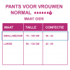 Maattabel pants normal vrouwen