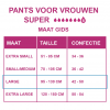 Maattabel pants super vrouwen l