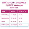 Maattabel pants super vrouwen